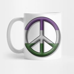 Peace Pride design in Genderqueer pride flag colors Mug